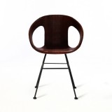 ARMCHAIR BOND LEATHER BROWN 00    - CHAIRS, STOOLS
